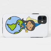 世界の上の漫画の切り貼り芸術のかわいいプリンセス Case-Mate iPhoneケース (裏面(横))