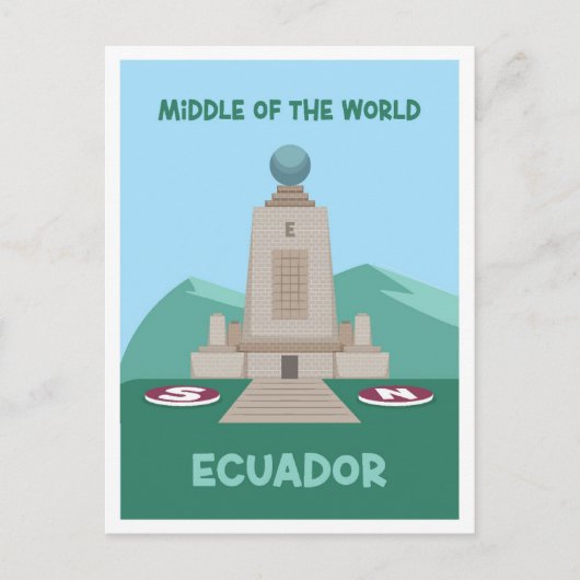 世界の中部エクアドルのヴィンテージ旅行 ポストカード (正面)