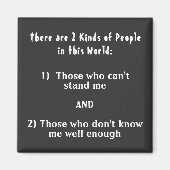 世界の人々の2種類 マグネット (正面)