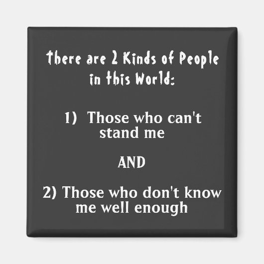 世界の人々の2種類 マグネット (正面)