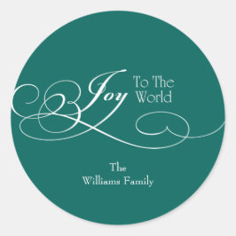 世界の休日に喜びを台本に書く ラウンドシール