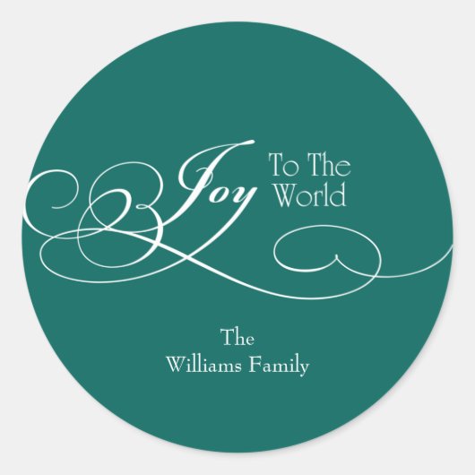 世界の休日に喜びを台本に書く ラウンドシール (正面)