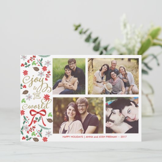 世界の休日の写真カードへのモダンな喜び シーズンカード (スタンド正面)