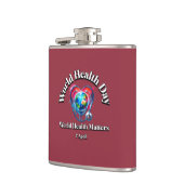 世界の健康は重要だ。世界保健デー。 フラスク (左)