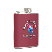 世界の健康は重要だ。世界保健デー。 フラスク (右)