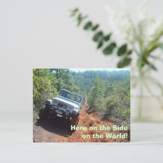 世界の側面、世界の側面の上に！ ポストカード (スタンド正面)