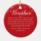 世界の兄弟定義最高の写真クリスマス セラミックオーナメント (裏面)