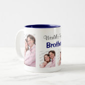 『世界の兄弟最高のの写真のマグブルー』 ツートーンマグカップ (正面左)