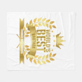 世界の兄弟最高の金ゴールドおもしろい フリースブランケット (正面(横))