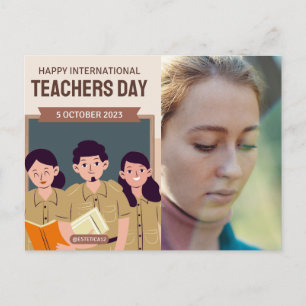 世界の先生に対する幸せな先生の日 シーズンポストカード