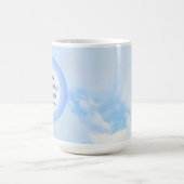 世界の光の赤ちゃんブルーバイブル聖書名 コーヒーマグカップ (中央)