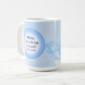 世界の光の赤ちゃんブルーバイブル聖書名 コーヒーマグカップ (正面左)