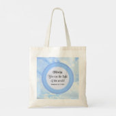 世界の光の赤ちゃんブルーバイブル聖書名 トートバッグ (裏面)
