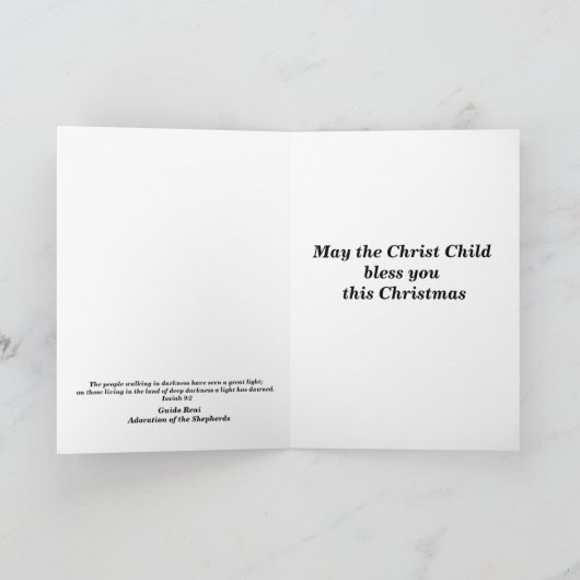 世界の光イエス・クリスマス シーズンカード (内部)