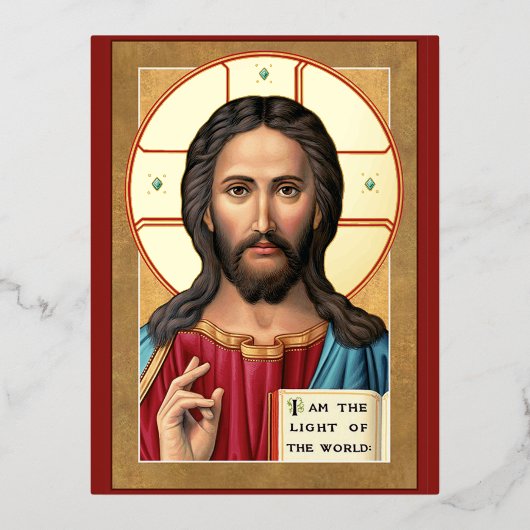 世界の光キリスト 箔シーズンポストカード (正面)
