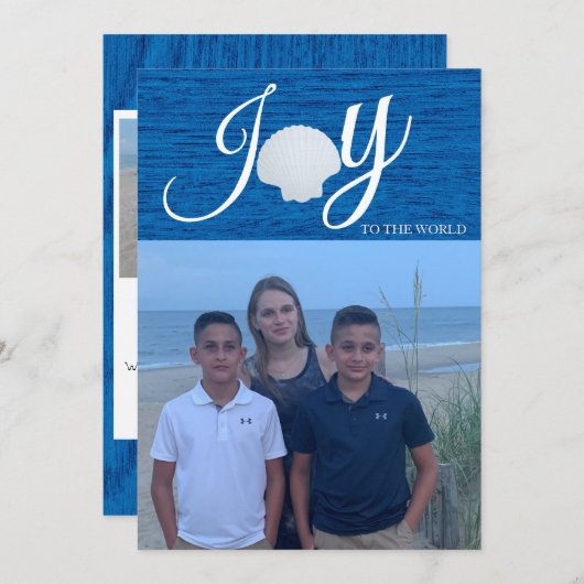 世界の写真コラージュのクリスマスカードへの喜び 招待状 (正面/裏面)