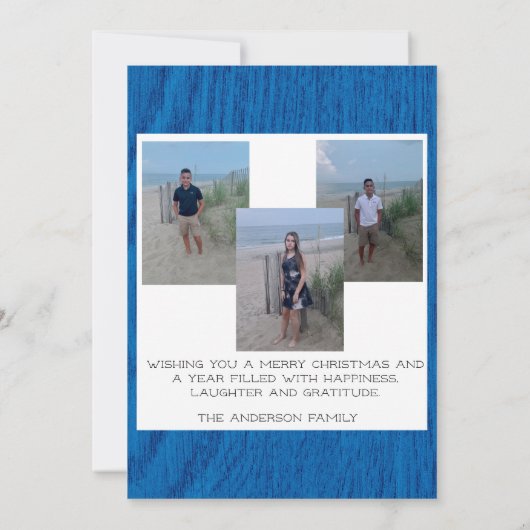 世界の写真コラージュのクリスマスカードへの喜び 招待状 (裏面)