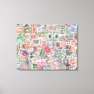 世界の切手キャンバスアユニークルト キャンバスプリント