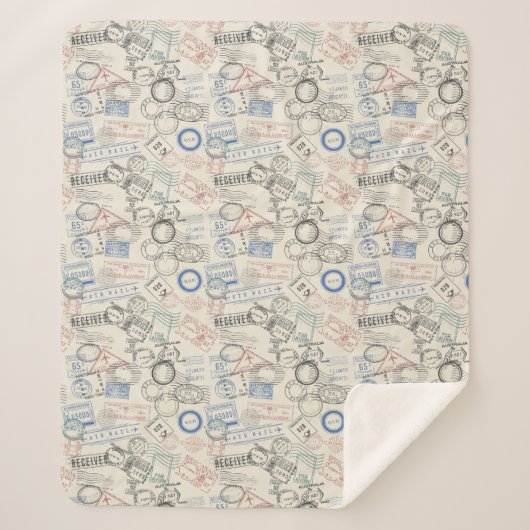 世界の切手パターン シェルパブランケット (正面)