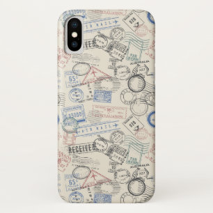 世界の切手パターン iPhone X ケース