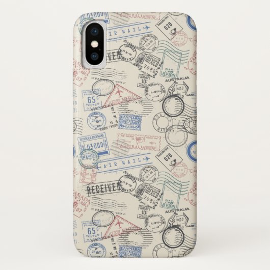 世界の切手パターン Case-Mate iPhoneケース (裏面)