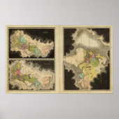 世界の刻印された地図 ポスター (正面)