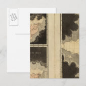 世界の刻印された地図 ポストカード (正面/裏面)