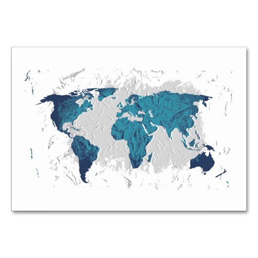 世界の創造的なスケッチの地図 テーブルナンバー (正面)