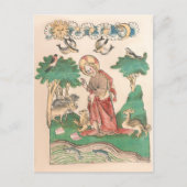 世界の創造 – 聖書中世の写本 ポストカード (正面)