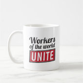世界の労働者は結合します コーヒーマグカップ (左)
