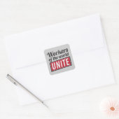 世界の労働者UNITE スクエアシール (封筒)
