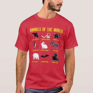 世界の動物がいるよ 面白い ユーモア ヴィンテージ フレンズ Tシャツ