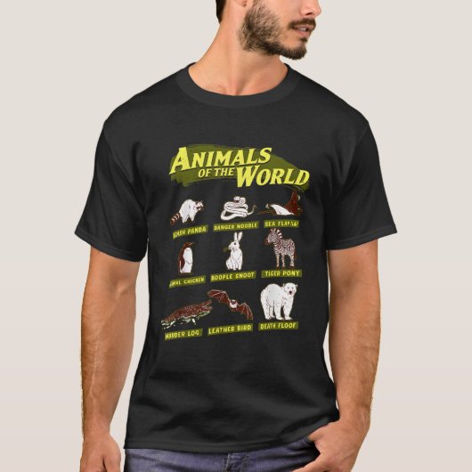 世界の動物ごみパンダ危険ヌードルナム Tシャツ (正面)