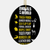 世界の動物たちがパンダの危険な麺 セラミックオーナメント (右)
