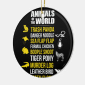 世界の動物たちがパンダの危険な麺 セラミックオーナメント (左)