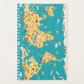 世界の動物の地図子供へ プランナー手帳 (正面)