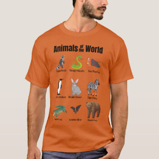 世界の動物の間違った名前の面白いギフト Tシャツ