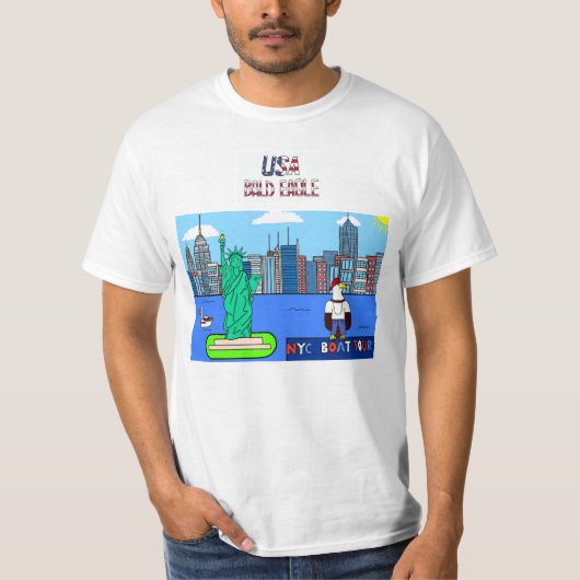 世界の動物シリーズ アメリカ:ハクトウワシ Tシャツ (正面)