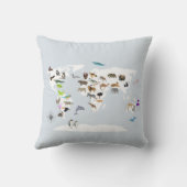 世界の動物マップ 子ども部屋用 クッション (裏面)