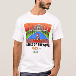 世界の動物 インドのトラ メンズTシャツ Tシャツ