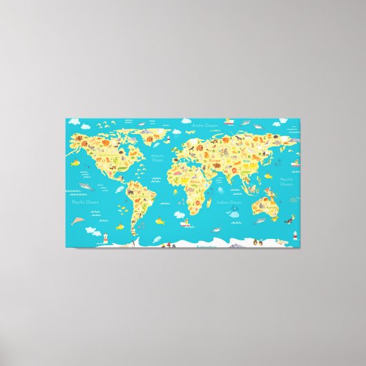 世界の動物 キャンバスプリント (正面)