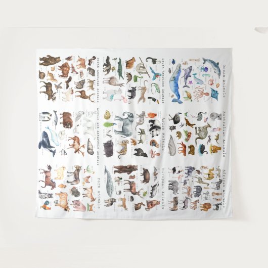 世界の動物 | 教育教室 タペストリー (正面(横))