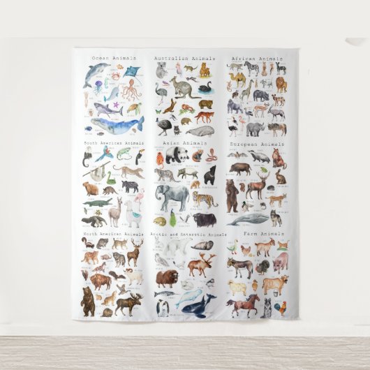 世界の動物 | 教育教室 タペストリー (正面)