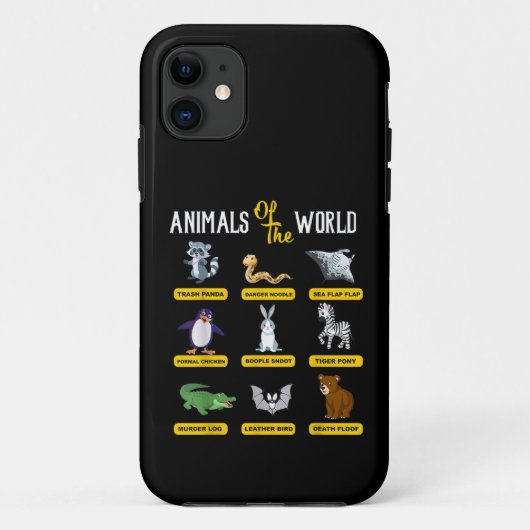 世界の動物 面白い動物の本当の名前 Case-Mate iPhoneケース (裏面)