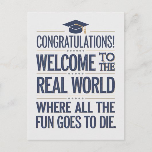 世界の卒業実在をよおもしろいうこそ ポストカード (正面)