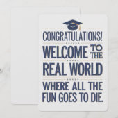 世界の卒業実在をよおもしろいうこそ 招待状 (正面/裏面)