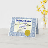 世界の友人資最高の格ギフトカード カード (黄色い花)