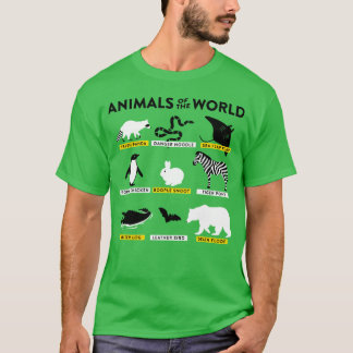 世界の友達動物たち Tシャツ