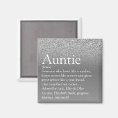 世界の叔母アウ最高のンティ定義シルバーグリッター マグネット (正面/裏面)