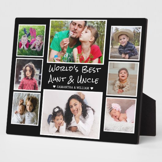 世界の叔母最高のと叔父の8写真コラージュ フォトプラーク (側面)